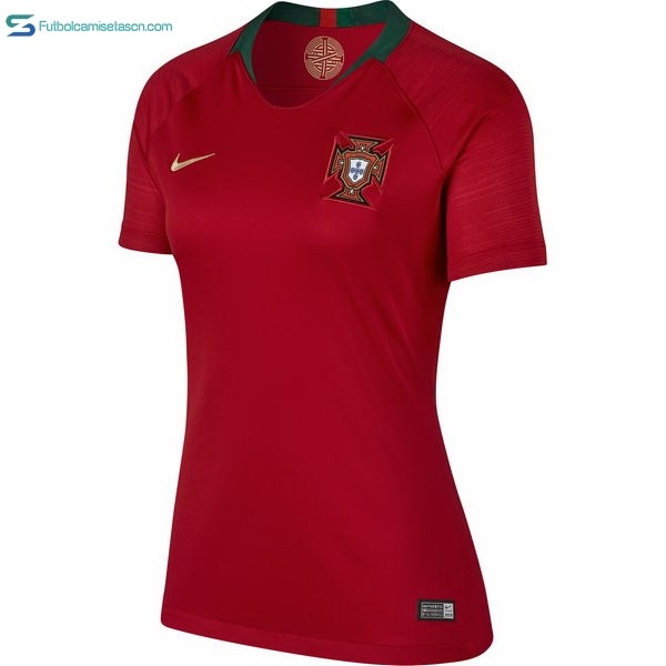 Camiseta Portugal 1ª Mujer 2018 Rojo